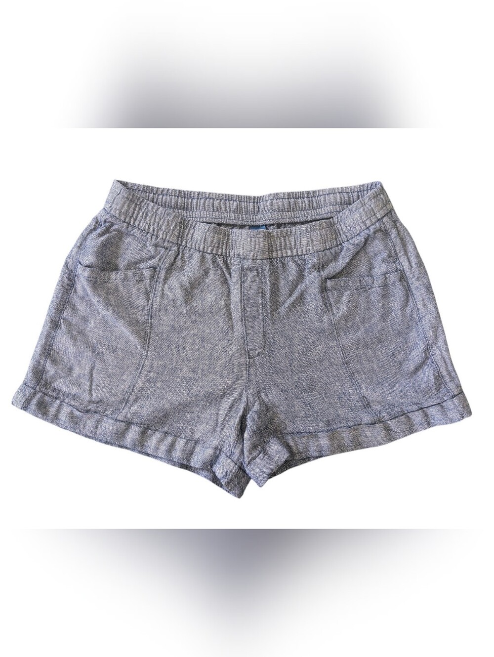 Old Navy High-Waisted Linen-Blend Chambray Shorts Blue | Women's Size Medium